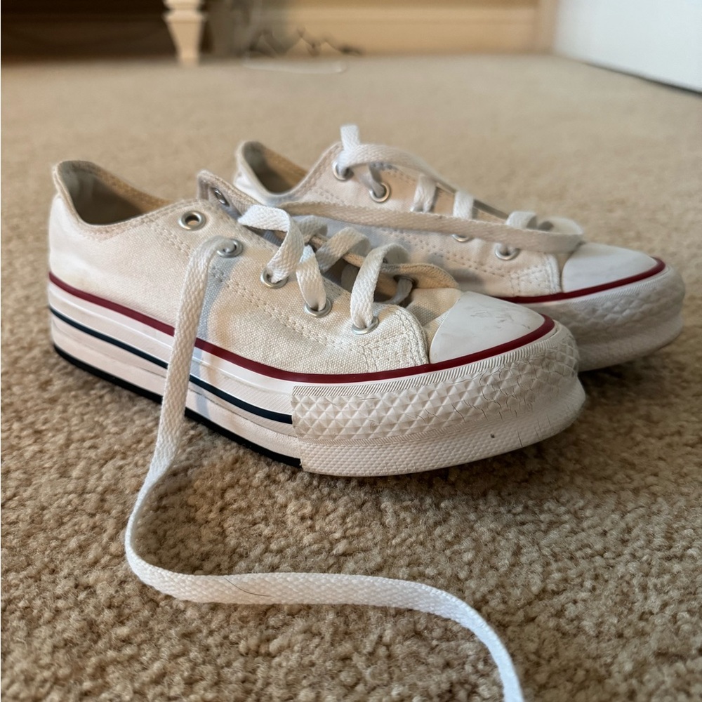 Kids White Canvas Sneakers